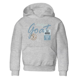 Sneaker match tees – Sneaker Tees To Match 4s Worn Blue Air Jordan 4 Denim Shoes – Certified Goat Kids T-Shirt Heather Grey 2