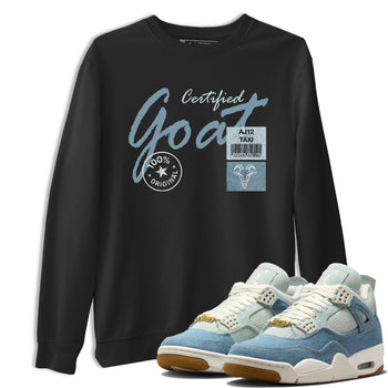 Sneaker match tees – Sneaker Tees To Match 4s Worn Blue Air Jordan 4 Denim Shoes – Certified Goat Tee Black 1