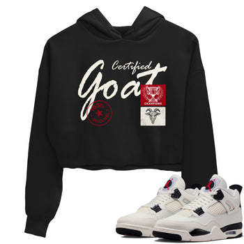 Sneaker match tees – Sneaker Tees To Match Air Jordan 4 Flight Club Shoes – Certified Goat Crop T-Shirt Black 1