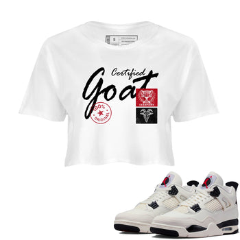 Sneaker match tees – Sneaker Tees To Match Air Jordan 4 Flight Club Shoes – Certified Goat Crop T-Shirt White 1