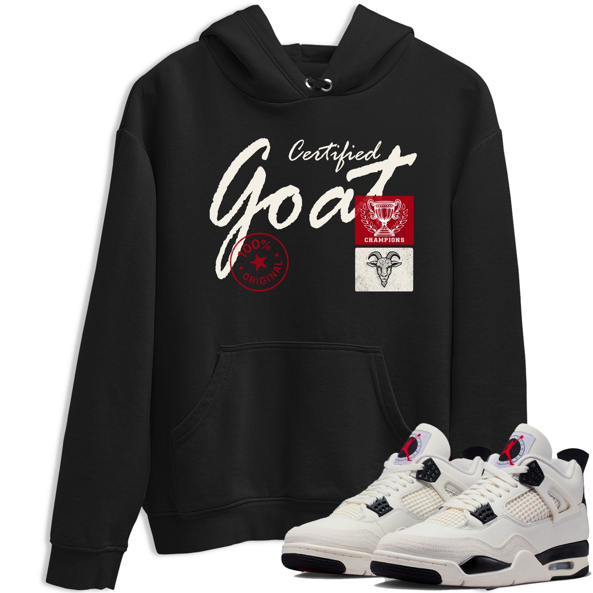 Sneaker match tees – Sneaker Tees To Match Air Jordan 4 Flight Club Shoes – Certified Goat Tee Black 1