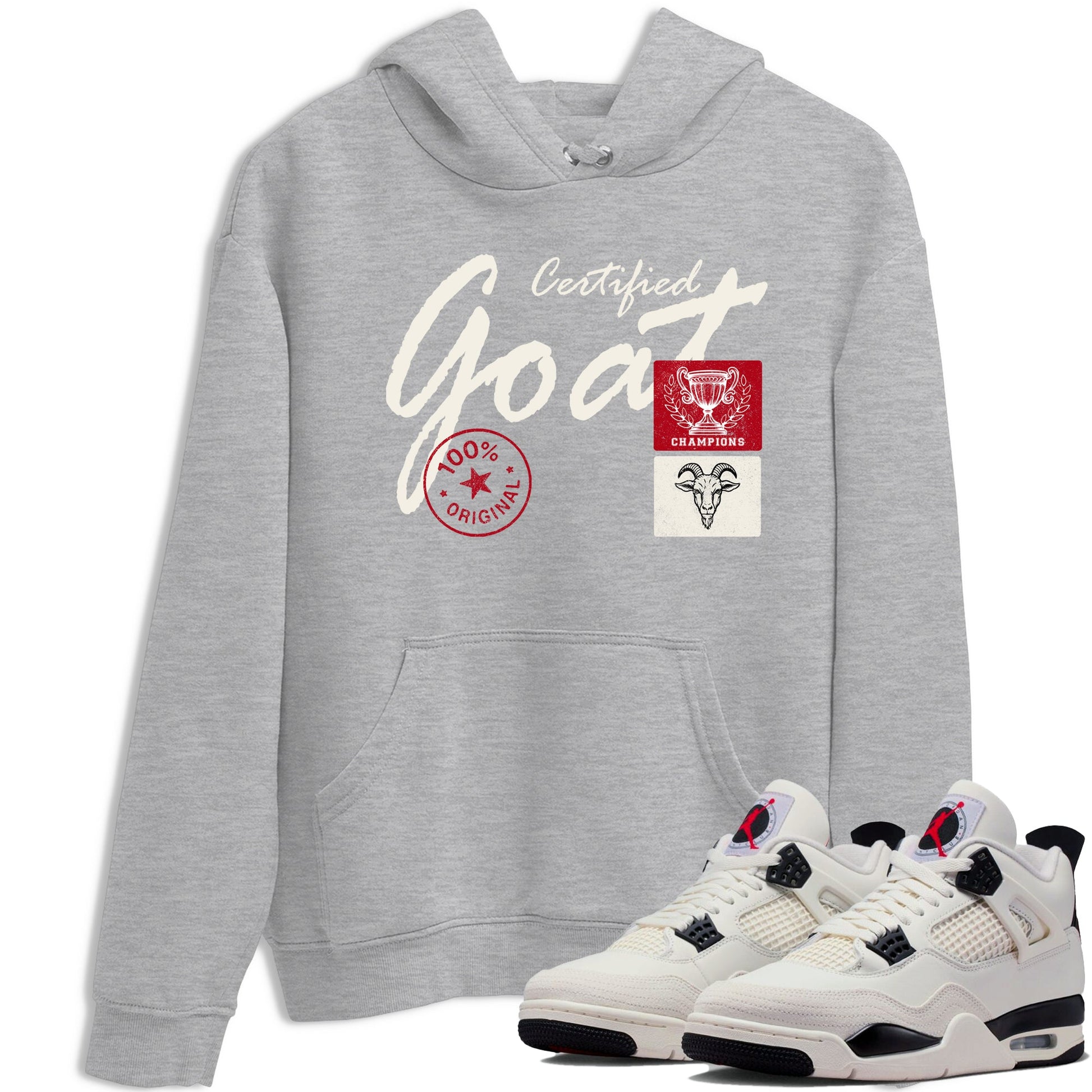 Sneaker match tees – Sneaker Tees To Match Air Jordan 4 Flight Club Shoes – Certified Goat Tee Heather Grey 1