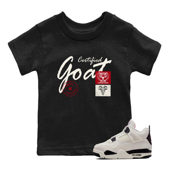 Sneaker match tees – Sneaker Tees To Match Air Jordan 4 Flight Club Shoes – Certified Goat Kids T-Shirt Black 1