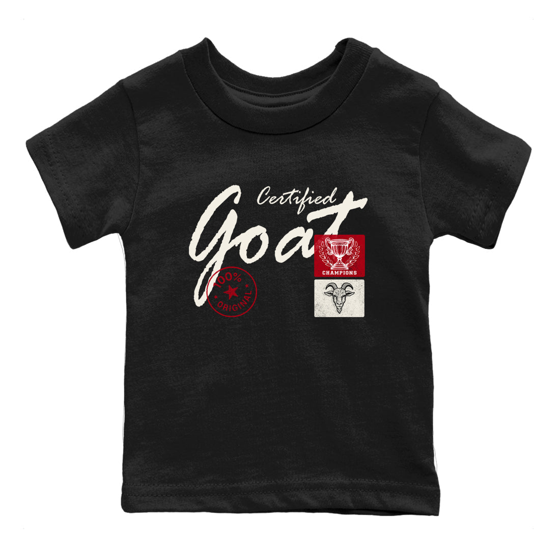 Sneaker match tees – Sneaker Tees To Match Air Jordan 4 Flight Club Shoes – Certified Goat Kids T-Shirt Black 2