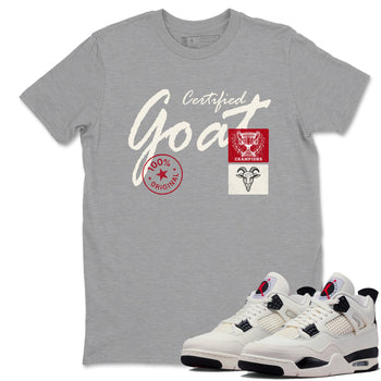 Sneaker match tees – Sneaker Tees To Match Air Jordan 4 Flight Club Shoes – Certified Goat Tee Heather Grey 1