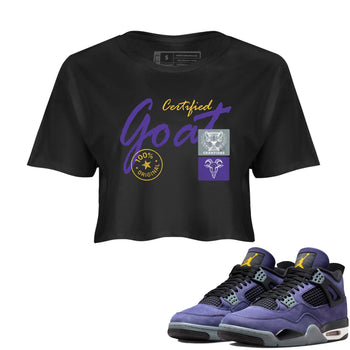 Sneaker match tees – Sneaker Tees To Match Air Jordan 4 Lakeshow Shoes – Certified Goat Crop T-Shirt Black 1