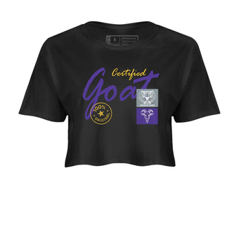 Sneaker match tees – Sneaker Tees To Match Air Jordan 4 Lakeshow Shoes – Certified Goat Crop T-Shirt Black 2