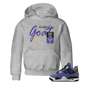 Sneaker match tees – Sneaker Tees To Match Air Jordan 4 Lakeshow Shoes – Certified Goat Kids T-Shirt Heather Grey 1
