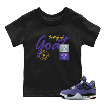 Sneaker match tees – Sneaker Tees To Match Air Jordan 4 Lakeshow Shoes – Certified Goat Kids T-Shirt Black 1
