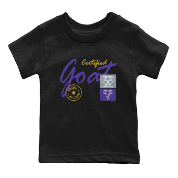 Sneaker match tees – Sneaker Tees To Match Air Jordan 4 Lakeshow Shoes – Certified Goat Kids T-Shirt Black 2
