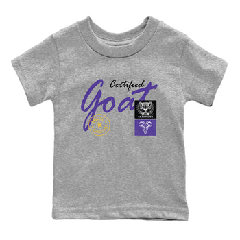 Sneaker match tees – Sneaker Tees To Match Air Jordan 4 Lakeshow Shoes – Certified Goat Kids T-Shirt Heather Grey 2