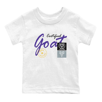 Sneaker match tees – Sneaker Tees To Match Air Jordan 4 Lakeshow Shoes – Certified Goat Kids T-Shirt White 2