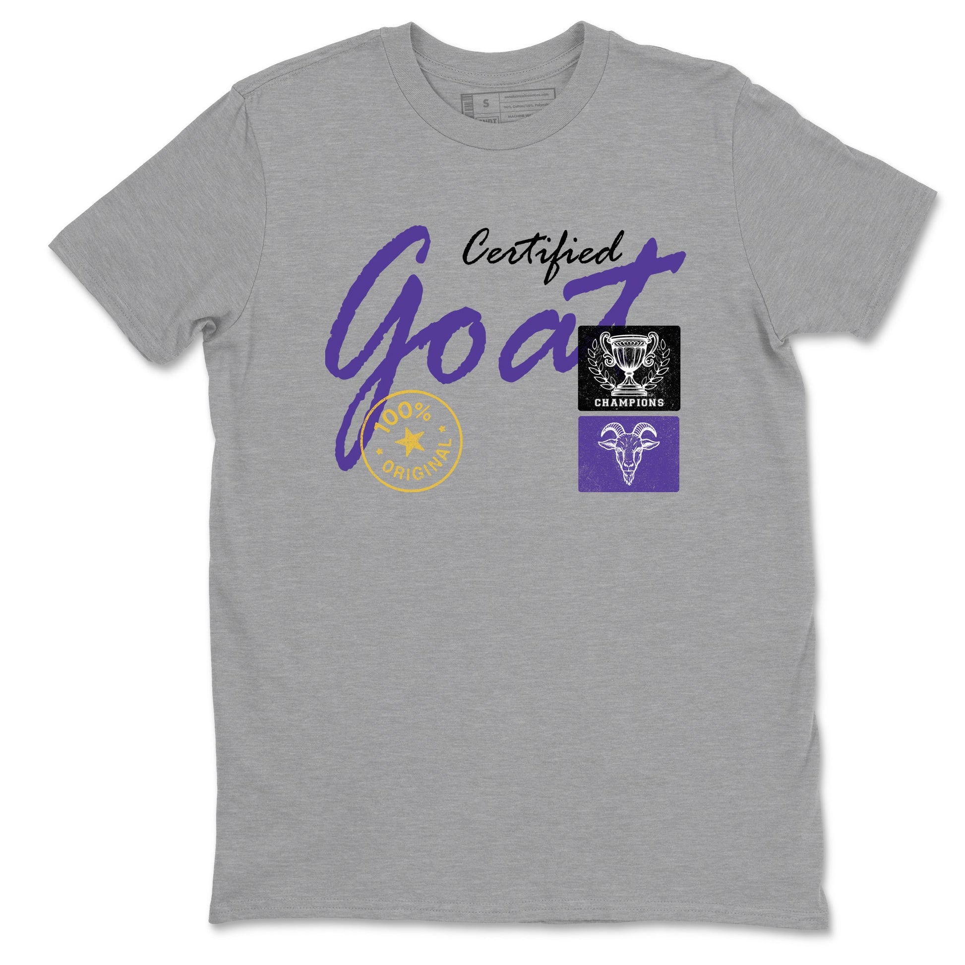 Sneaker match tees – Sneaker Tees To Match Air Jordan 4 Lakeshow Shoes – Certified Goat Tee Heather Grey 2