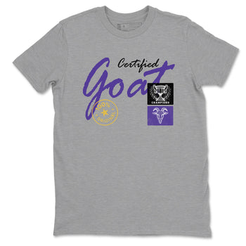 Sneaker match tees – Sneaker Tees To Match Air Jordan 4 Lakeshow Shoes – Certified Goat Tee Heather Grey 2