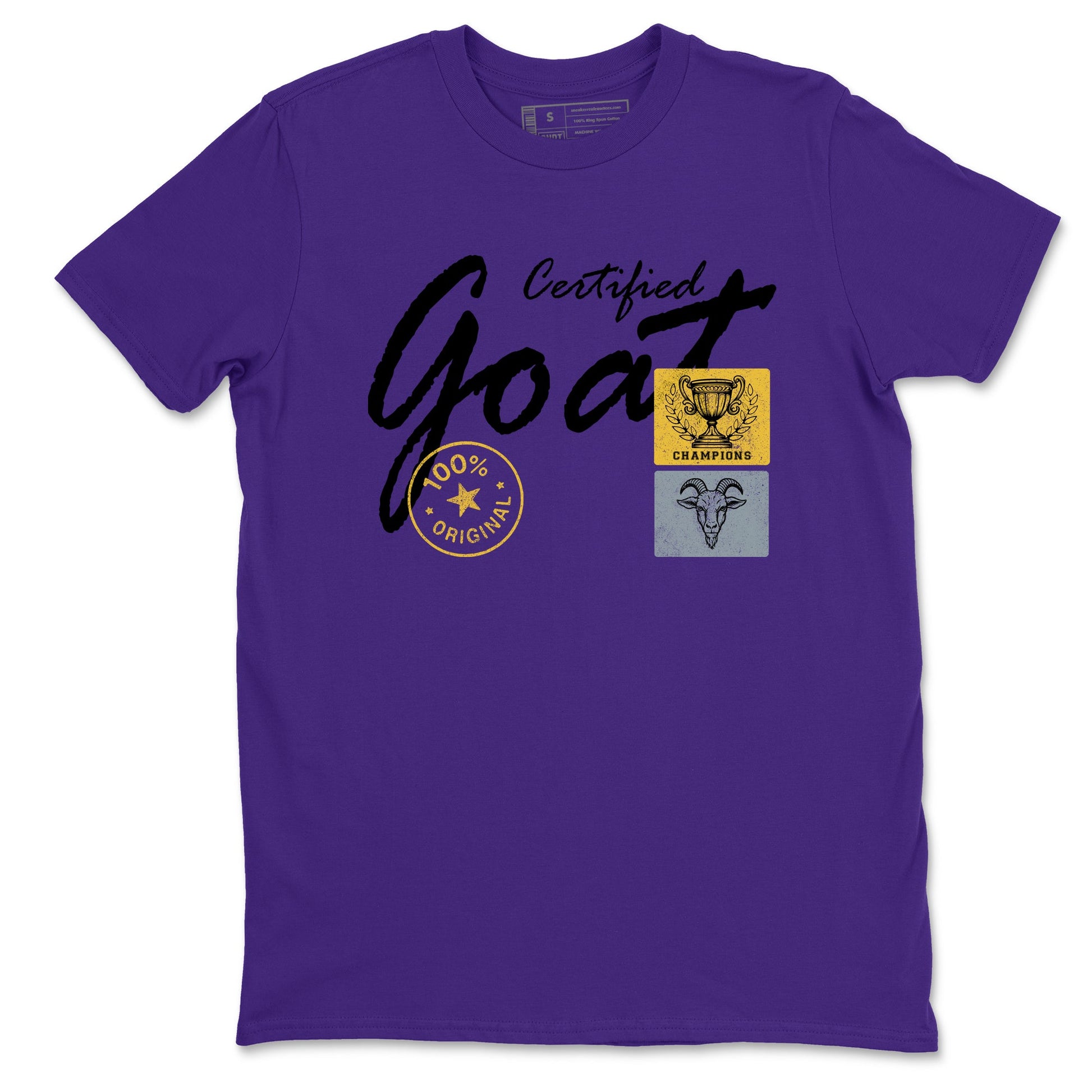 Sneaker match tees – Sneaker Tees To Match Air Jordan 4 Lakeshow Shoes – Certified Goat Tee Purple 2