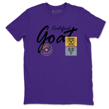 Sneaker match tees – Sneaker Tees To Match Air Jordan 4 Lakeshow Shoes – Certified Goat Tee Purple 2