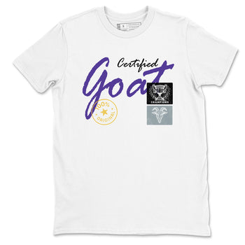 Sneaker match tees – Sneaker Tees To Match Air Jordan 4 Lakeshow Shoes – Certified Goat Tee White 2