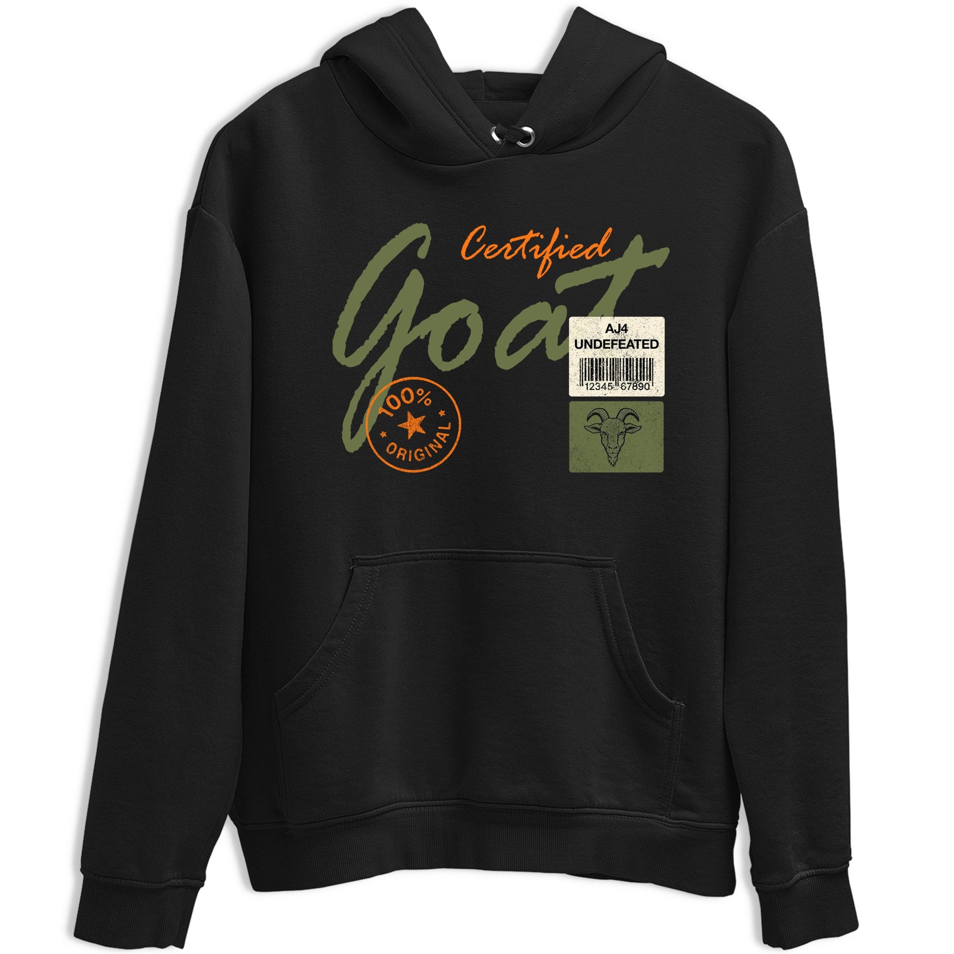 Sneaker match tees – Sneaker Tees To Match Undefeated inspired colorways Air Jordan 4 OG Olive Shoes – Certified Goat Tee Black 2