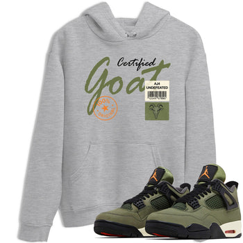 Sneaker match tees – Sneaker Tees To Match Undefeated inspired colorways Air Jordan 4 OG Olive Shoes – Certified Goat Tee Heather Grey 1
