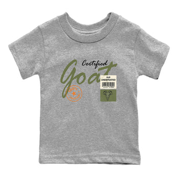 Sneaker match tees – Sneaker Tees To Match Undefeated inspired colorways Air Jordan 4 OG Olive Shoes – Certified Goat Kids T-Shirt Heather Grey 2