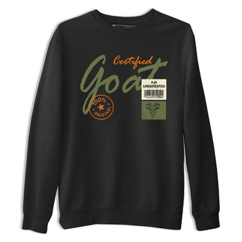 Sneaker match tees – Sneaker Tees To Match Undefeated inspired colorways Air Jordan 4 OG Olive Shoes – Certified Goat Tee Black 2