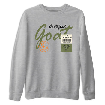 Sneaker match tees – Sneaker Tees To Match Undefeated inspired colorways Air Jordan 4 OG Olive Shoes – Certified Goat Tee Heather Grey 2