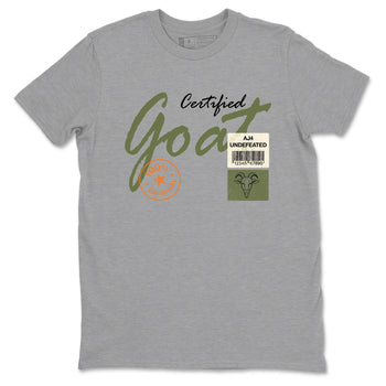 Sneaker match tees – Sneaker Tees To Match Undefeated inspired colorways Air Jordan 4 OG Olive Shoes – Certified Goat Tee Heather Grey 2