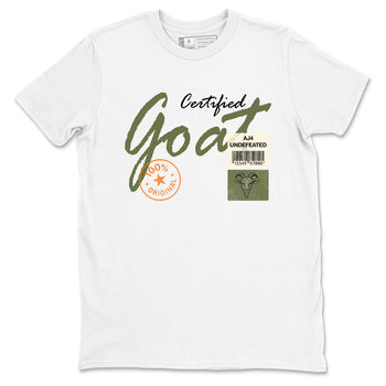 Sneaker match tees – Sneaker Tees To Match Undefeated inspired colorways Air Jordan 4 OG Olive Shoes – Certified Goat Tee White 2