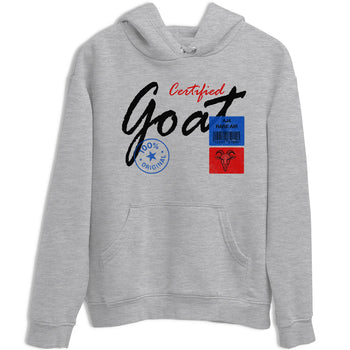Certified Goat sneaker match t-shirt styled to complete your fit with the Air Jordan 4 Rare Air sneakers, shown in Heather Grey 2.