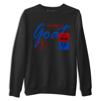 Certified Goat sneaker match t-shirt styled to complete your fit with the Air Jordan 4 Rare Air sneakers, shown in Black 2.