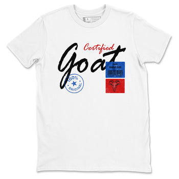 Certified Goat sneaker match t-shirt styled to complete your fit with the Air Jordan 4 Rare Air sneakers, shown in White 2.