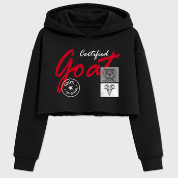 Certified Goat women’s crop tee designed to match the Air Jordan 4 Toro Bravo, featuring coordinated Black 2 options for a perfect streetwear vibe.