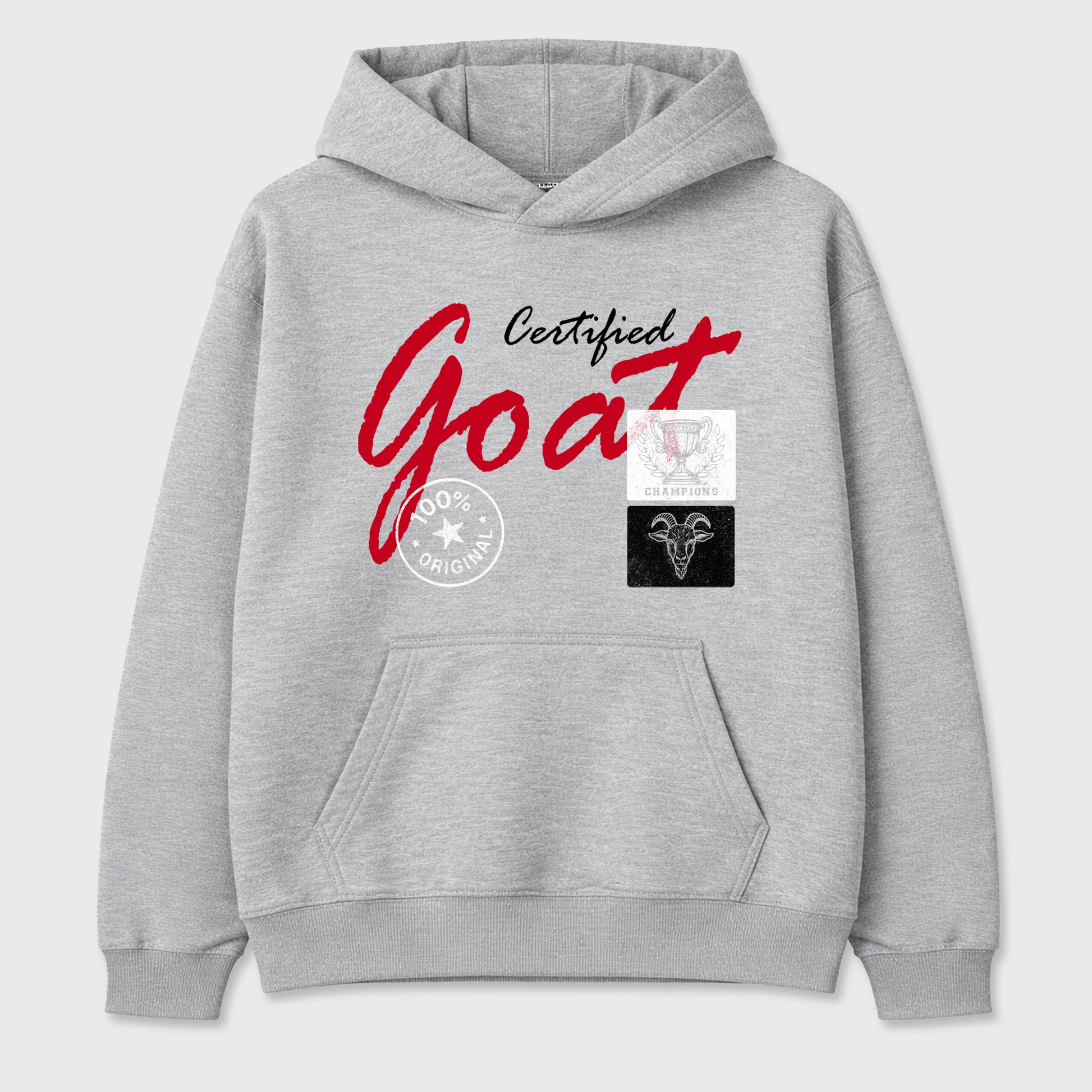 Certified Goat Graphic T-Shirt sneaker match tee designed for the Air Jordan 4 Toro Bravo, featuring coordinated color options for a perfect streetwear match. Heather Grey 2 shirt.