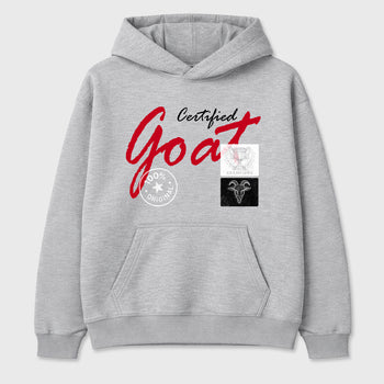 Certified Goat Graphic T-Shirt sneaker match tee designed for the Air Jordan 4 Toro Bravo, featuring coordinated color options for a perfect streetwear match. Heather Grey 2 shirt.