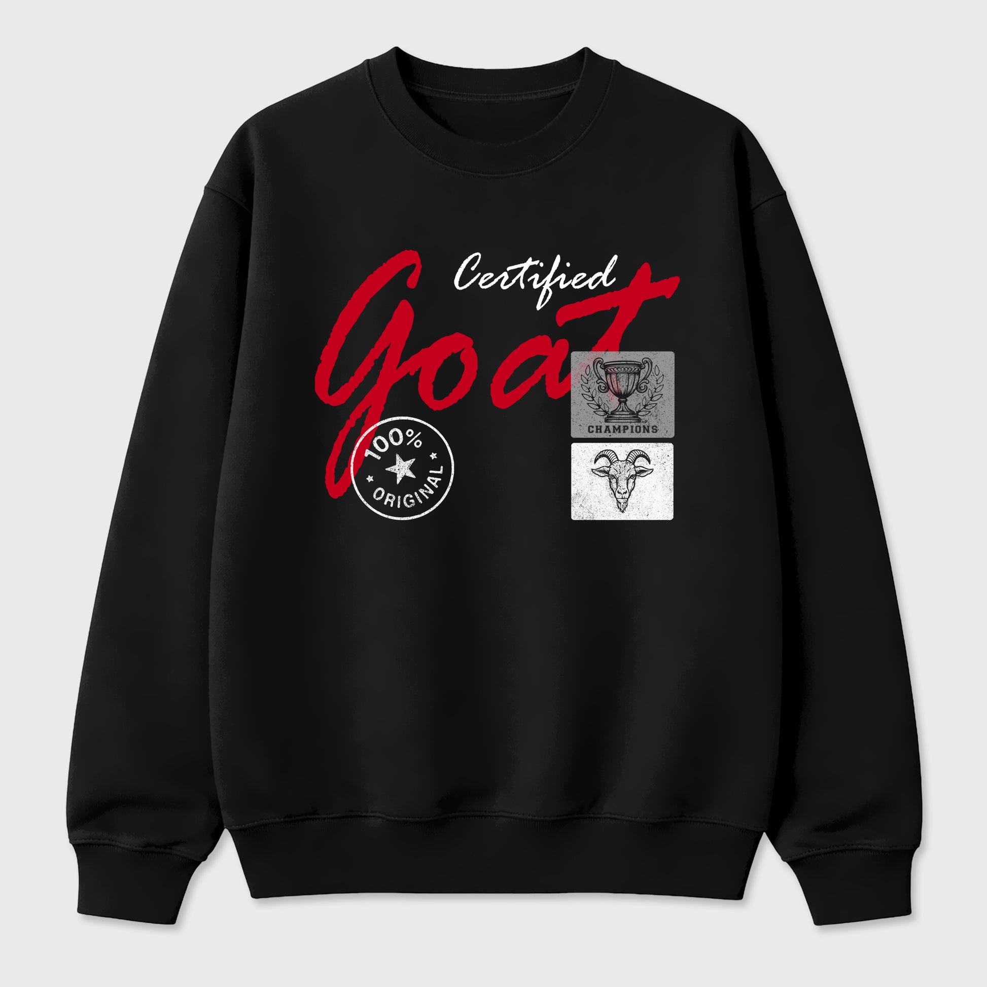 Certified Goat Graphic T-Shirt sneaker match tee designed for the Air Jordan 4 Toro Bravo, featuring coordinated color options for a perfect streetwear match. Black 2 shirt.