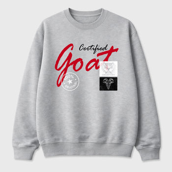 Certified Goat Graphic T-Shirt sneaker match tee designed for the Air Jordan 4 Toro Bravo, featuring coordinated color options for a perfect streetwear match. Heather Grey 2 shirt.