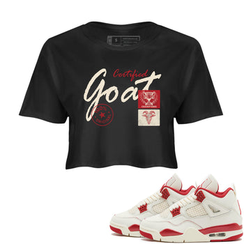 Sneaker match tees – Sneaker Tees To Match Air Jordan 4 Valentines Day Shoes – Certified Goat Crop T-Shirt Black 1