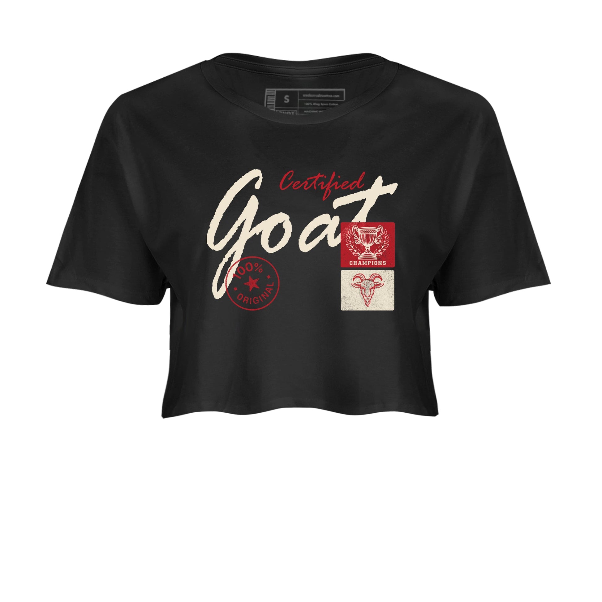 Sneaker match tees – Sneaker Tees To Match Air Jordan 4 Valentines Day Shoes – Certified Goat Crop T-Shirt Black 2