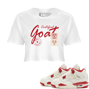 Sneaker match tees – Sneaker Tees To Match Air Jordan 4 Valentines Day Shoes – Certified Goat Crop T-Shirt White 1