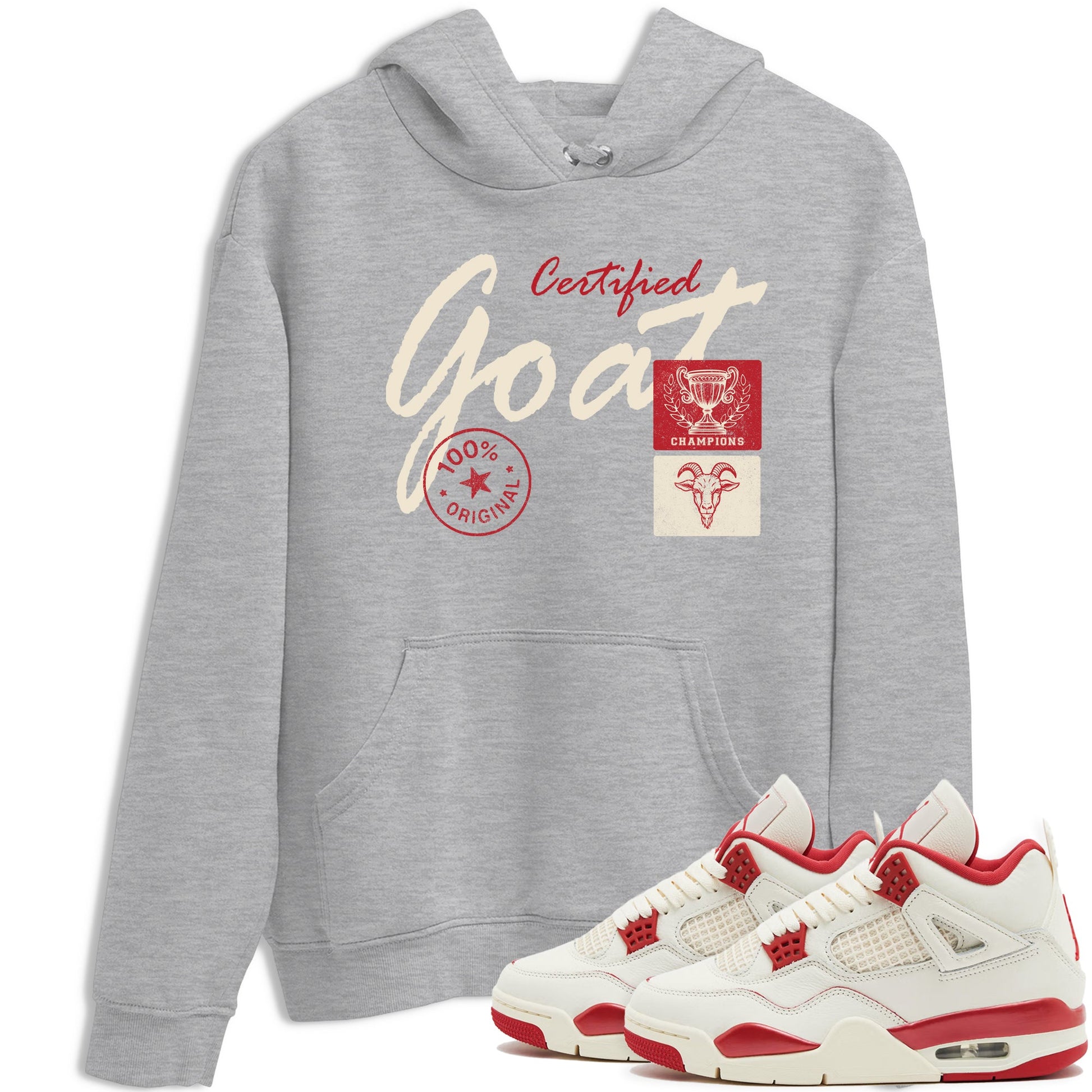 Sneaker match tees – Sneaker Tees To Match Air Jordan 4 Valentines Day Shoes – Certified Goat Tee Heather Grey 1