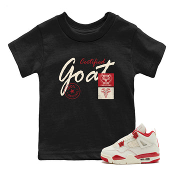 Sneaker match tees – Sneaker Tees To Match Air Jordan 4 Valentines Day Shoes – Certified Goat Kids T-Shirt Black 1
