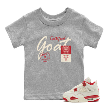 Sneaker match tees – Sneaker Tees To Match Air Jordan 4 Valentines Day Shoes – Certified Goat Kids T-Shirt Heather Grey 1