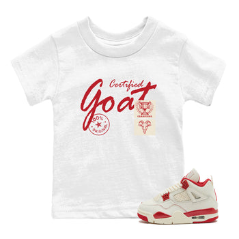 Sneaker match tees – Sneaker Tees To Match Air Jordan 4 Valentines Day Shoes – Certified Goat Kids T-Shirt White 1