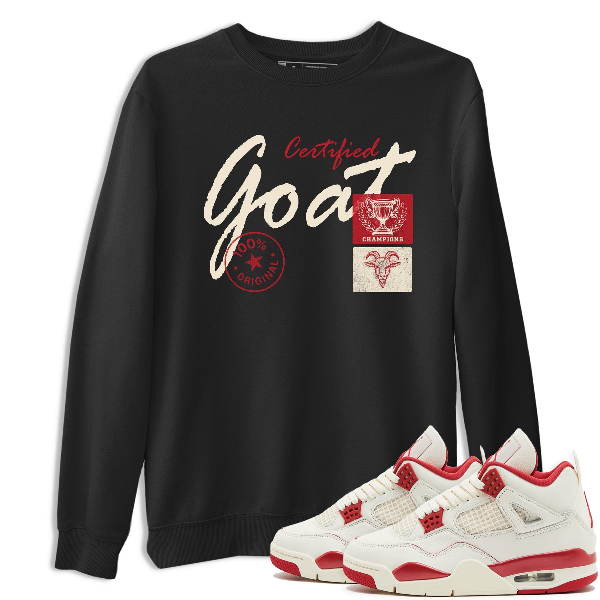 Sneaker match tees – Sneaker Tees To Match Air Jordan 4 Valentines Day Shoes – Certified Goat Tee Black 1