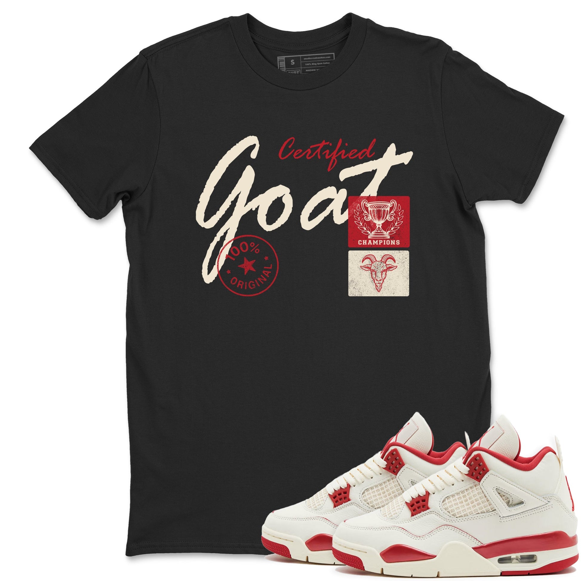 Sneaker match tees – Sneaker Tees To Match Air Jordan 4 Valentines Day Shoes – Certified Goat Tee Black 1