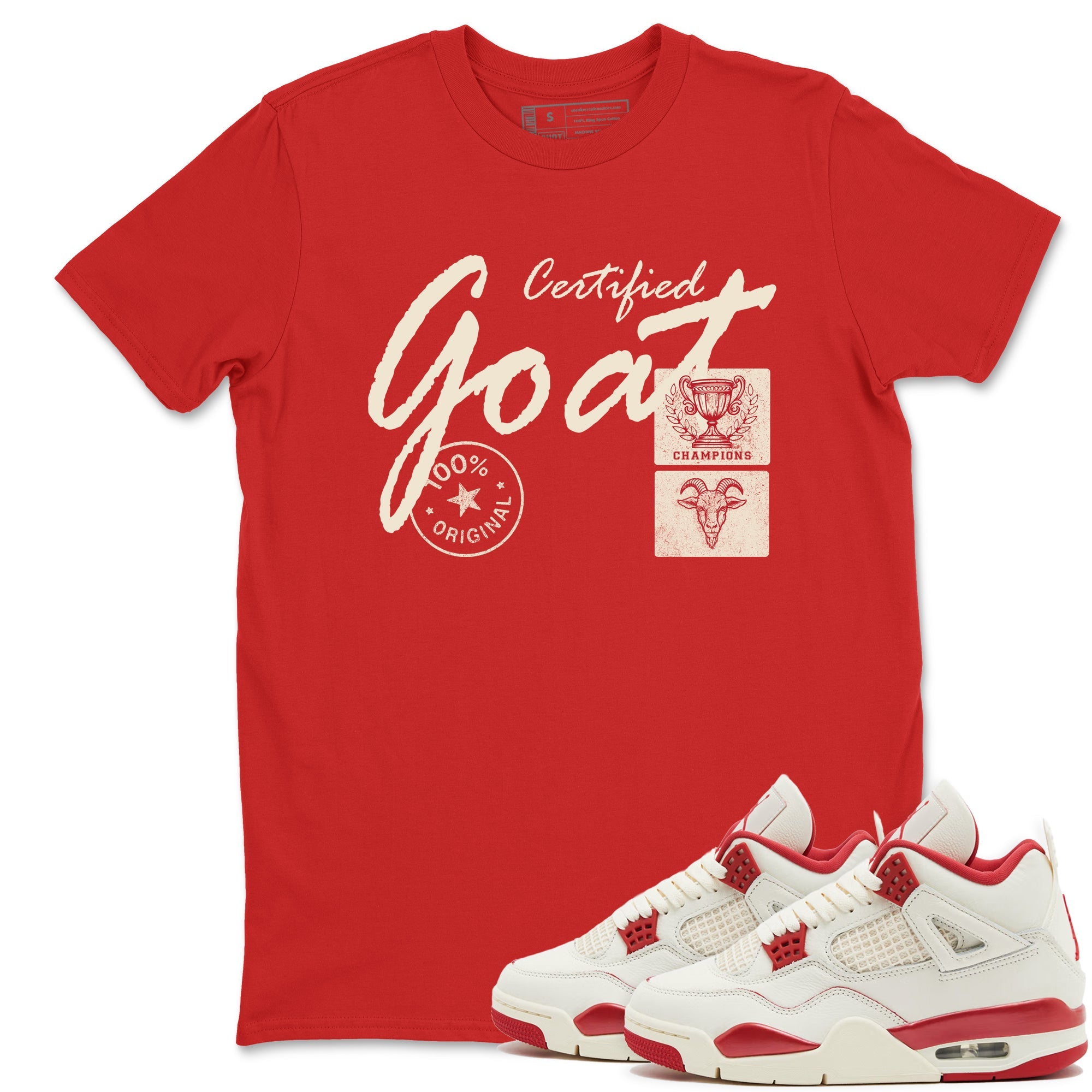 Sneaker match tees – Sneaker Tees To Match Air Jordan 4 Valentines Day Shoes – Certified Goat Tee Red 1