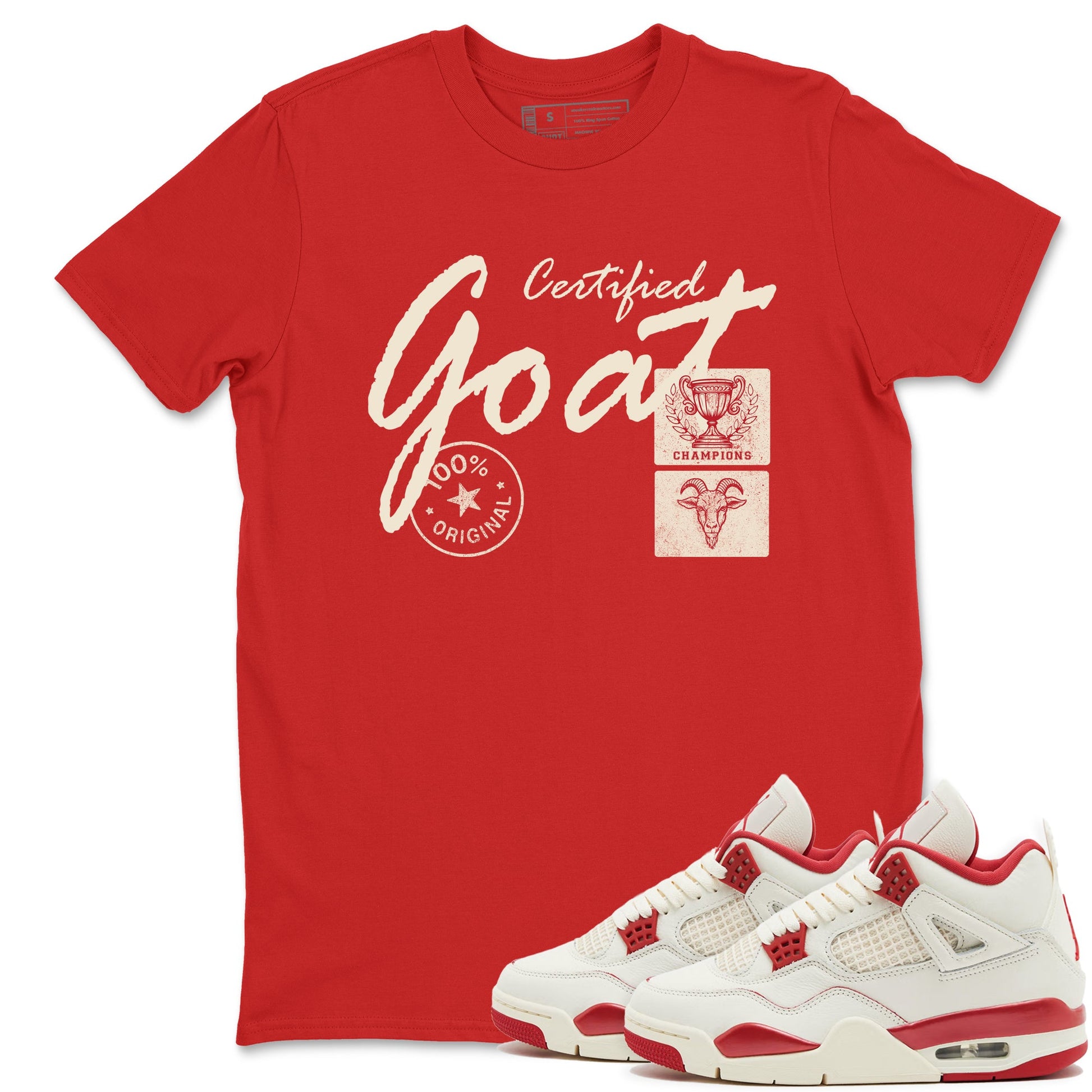 Sneaker match tees – Sneaker Tees To Match Air Jordan 4 Valentines Day Shoes – Certified Goat Tee Red 1