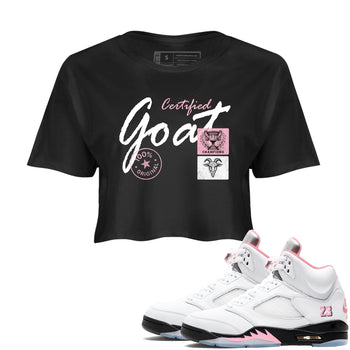 Sneaker match tees – Sneaker Tees To Match Air Jordan 5 35th Anniversary Shoes – Certified Goat Crop T-Shirt Black 1