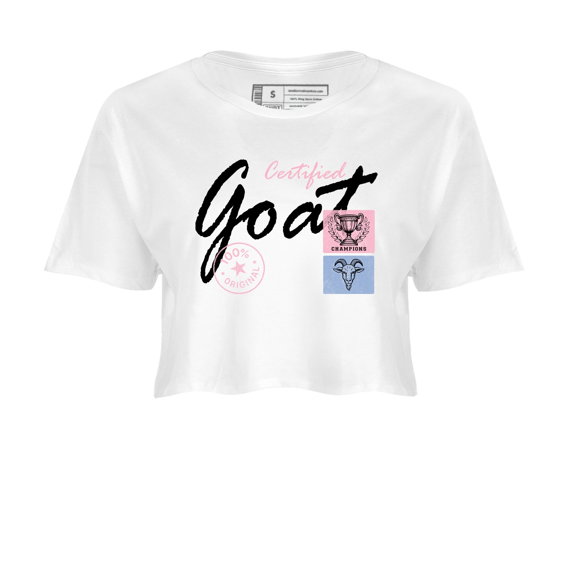 Sneaker match tees – Sneaker Tees To Match Air Jordan 5 35th Anniversary Shoes – Certified Goat Crop T-Shirt White 2