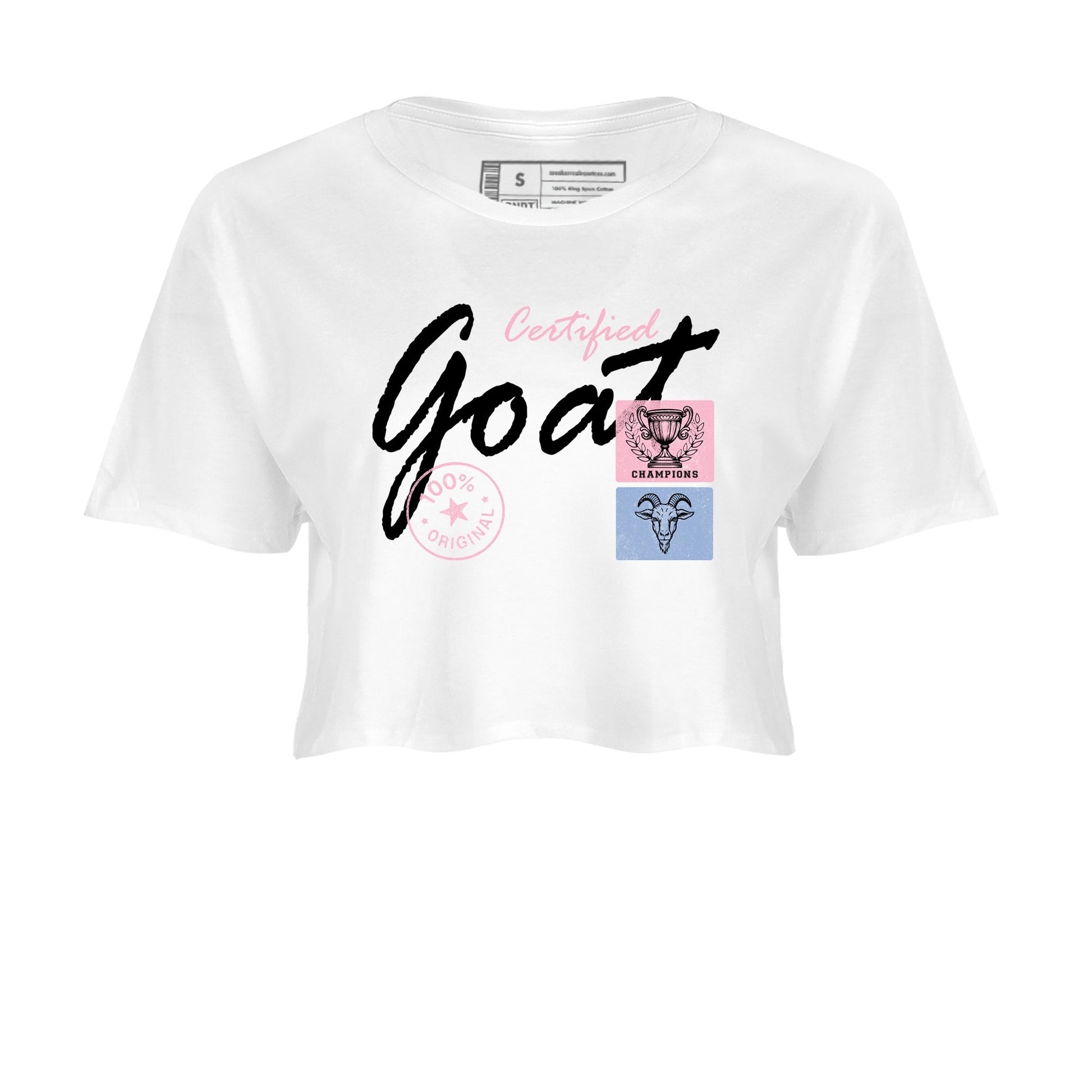 Sneaker match tees – Sneaker Tees To Match Air Jordan 5 35th Anniversary Shoes – Certified Goat Crop T-Shirt White 2